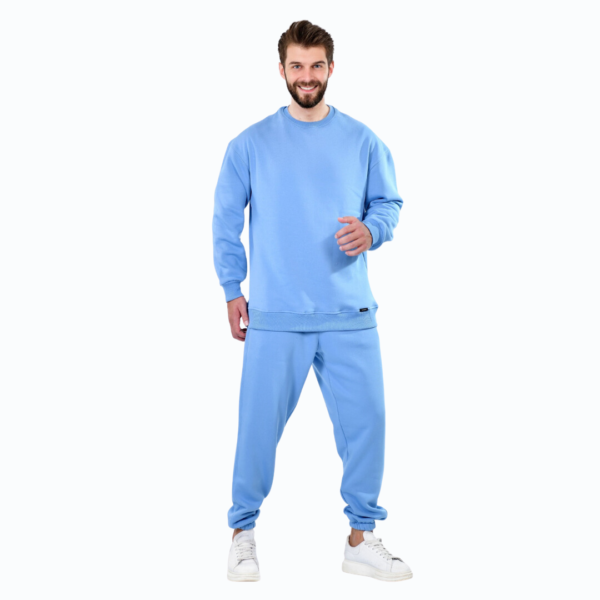 Men Winter Set (Crewneck Sweatshirt & Sweatpants) - Plain 1