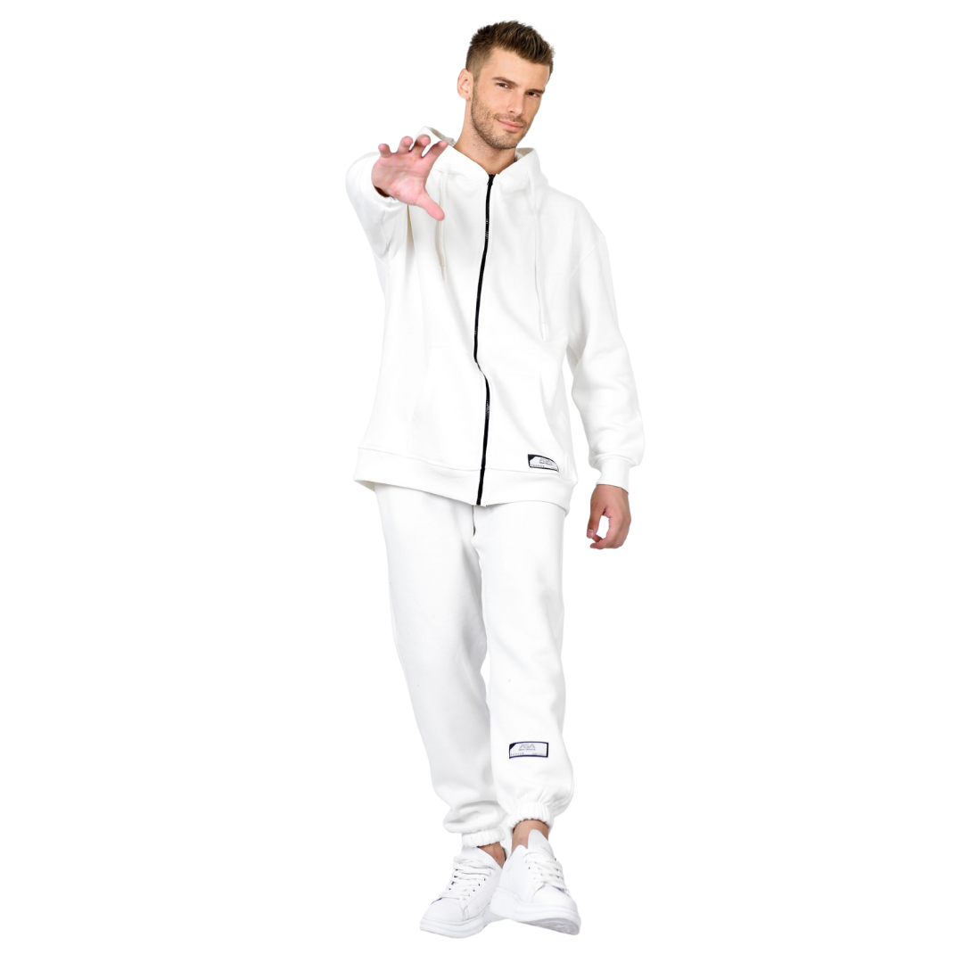 Men Winter Set (Hoody With Zipper _ Sweatpants Set) - Plain 1