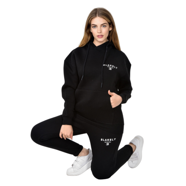 Women Winter Set (Hoody _ Sweatpants) - Blakely Black Color 1